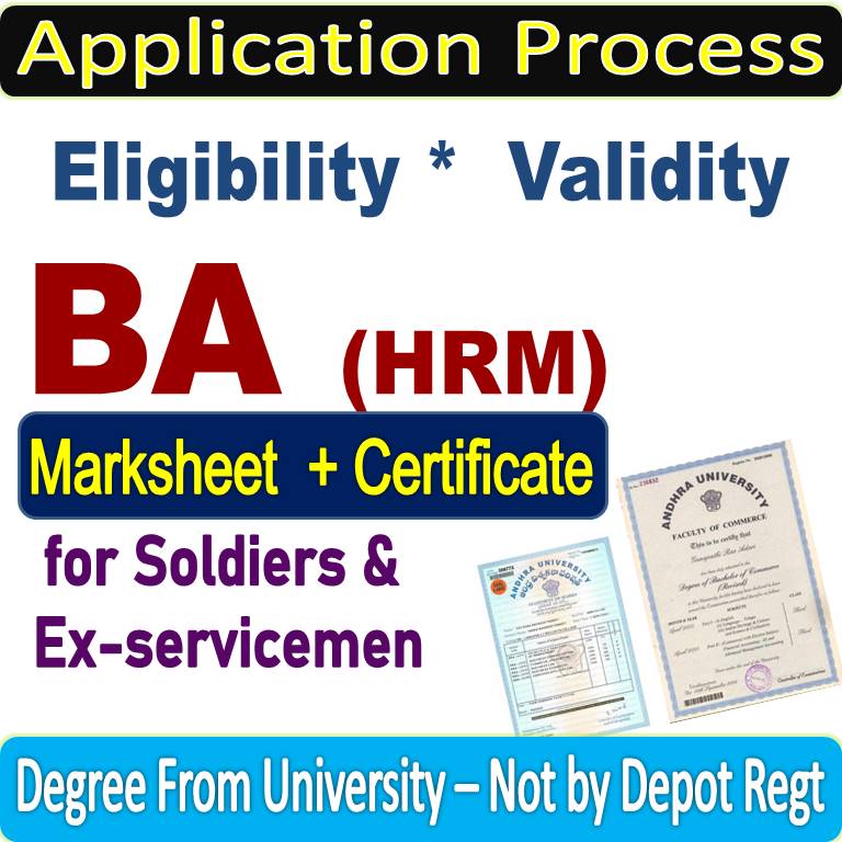 ba hrm degree from andhra university for exservicemen