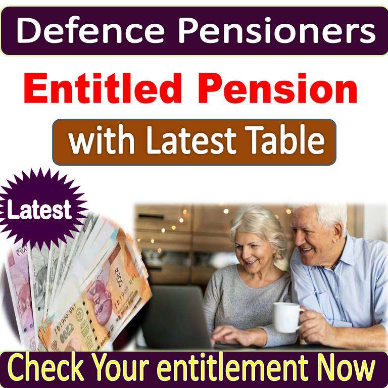 Defence Pensioners Entitled Pension with Latest Pension Table : Check Now