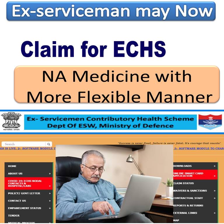 Exservicemen may Now Claim ECHS NA Medicine with More Flexible Manner