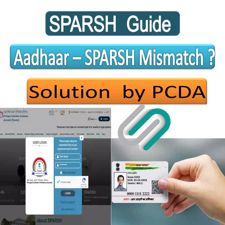 SPARSH Aadhaar Mismatch Cases Solution Provided by PCDA