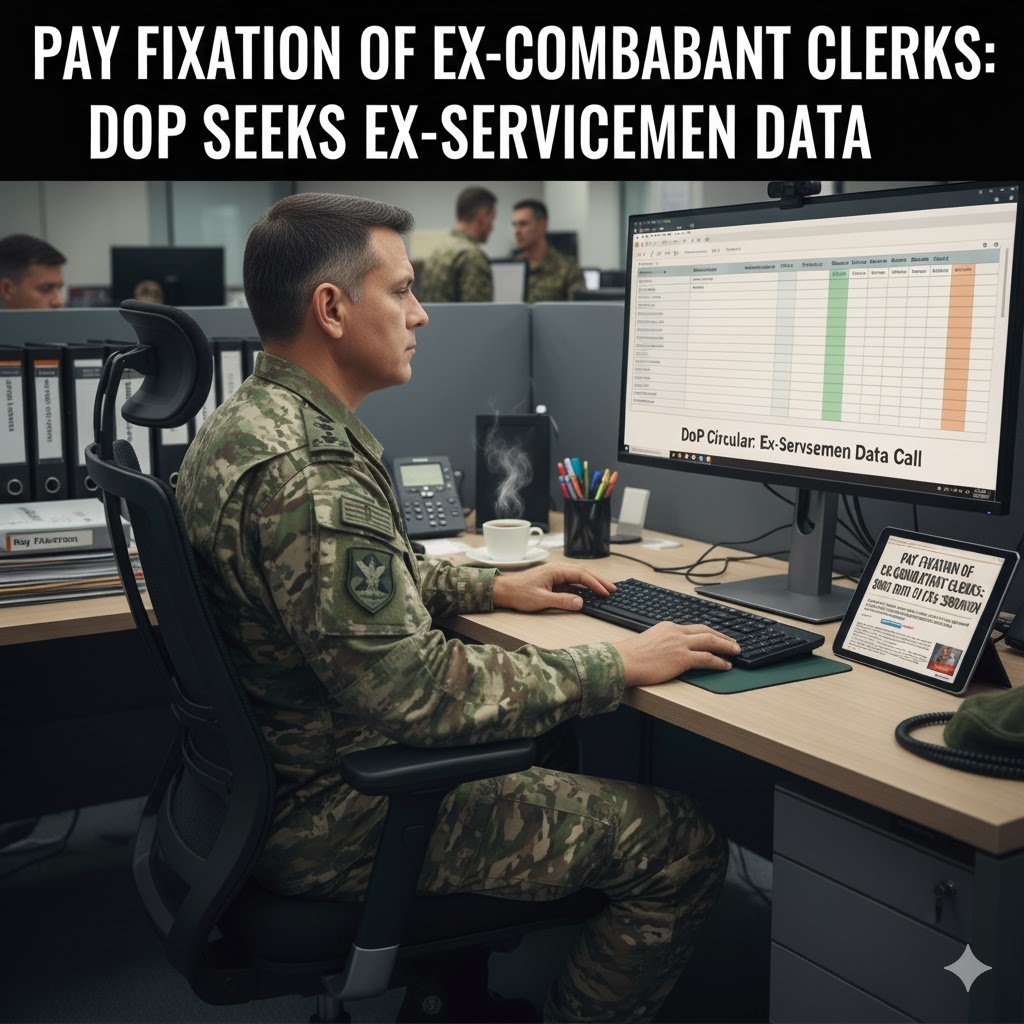 Pay Fixation of Ex Combatant Clerk : DoP sought Data of Exservicemen