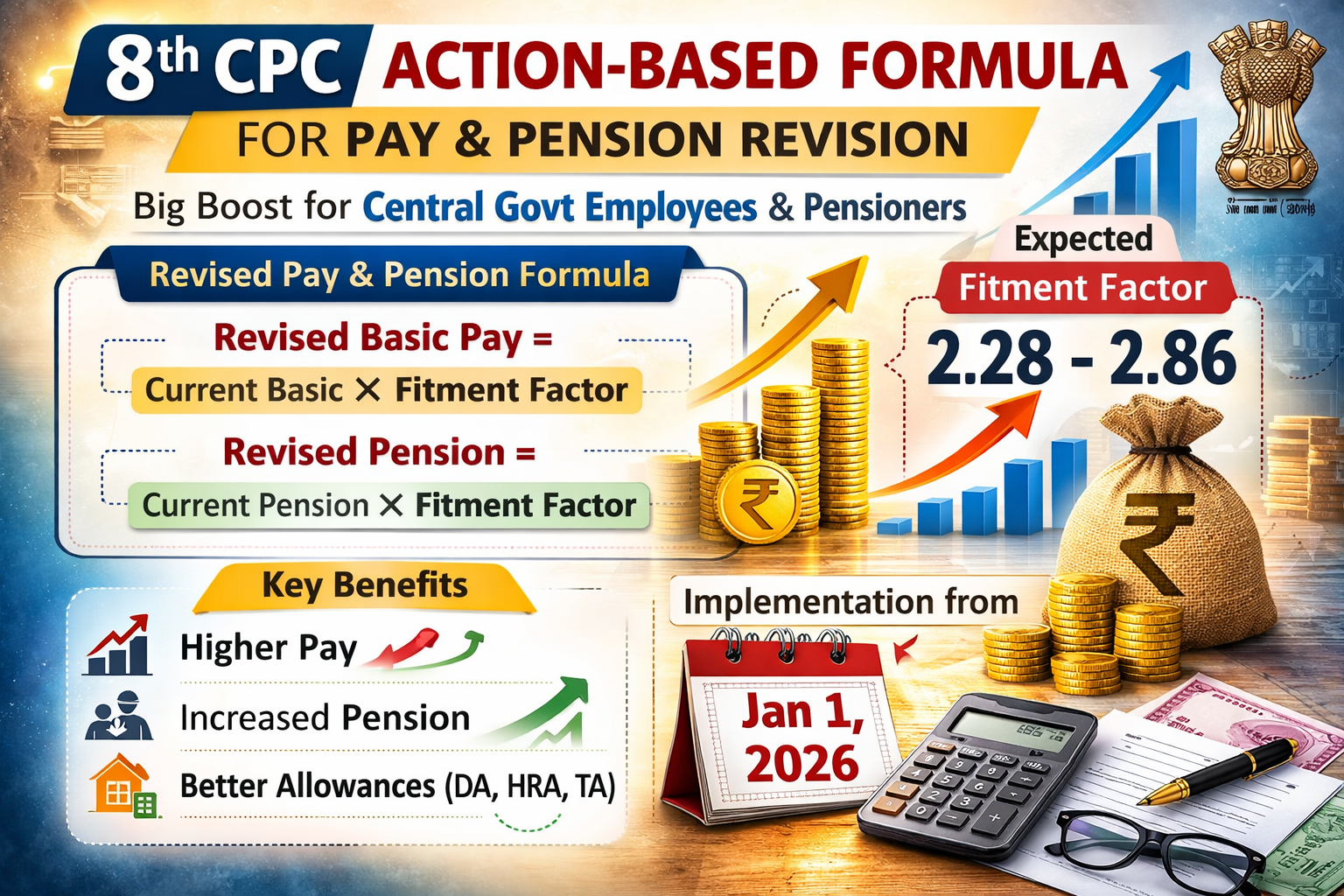 Understanding the 8th CPC Action-Based Formula for Pay and Pension in India
