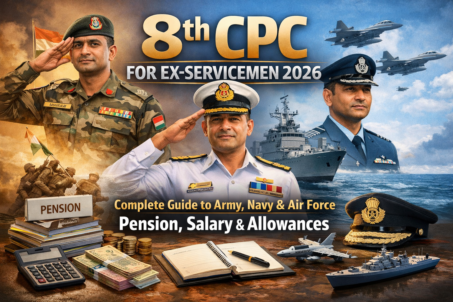 8th CPC for Ex-Servicemen 2026: Complete Guide to Army, Navy & Air Force Pension, Salary & Allowances