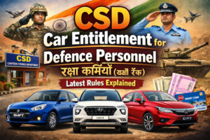CSD Car Entitlement for Defence Personnel (All Ranks) – Latest Rules Explained