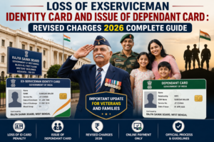 Loss of Exserviceman Identity Card and Issue of Dependant Card : Revised Charges 2026 Complete Guide