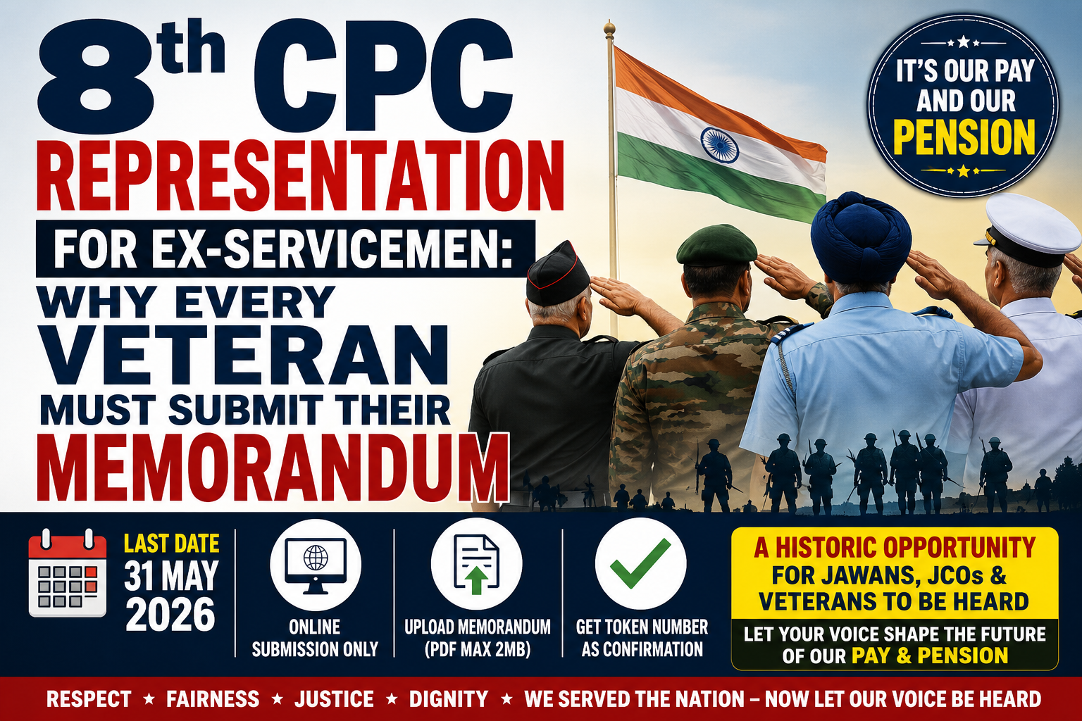 8th CPC Representation for Ex-Servicemen: Why Every Veteran Must Submit Their Memorandum