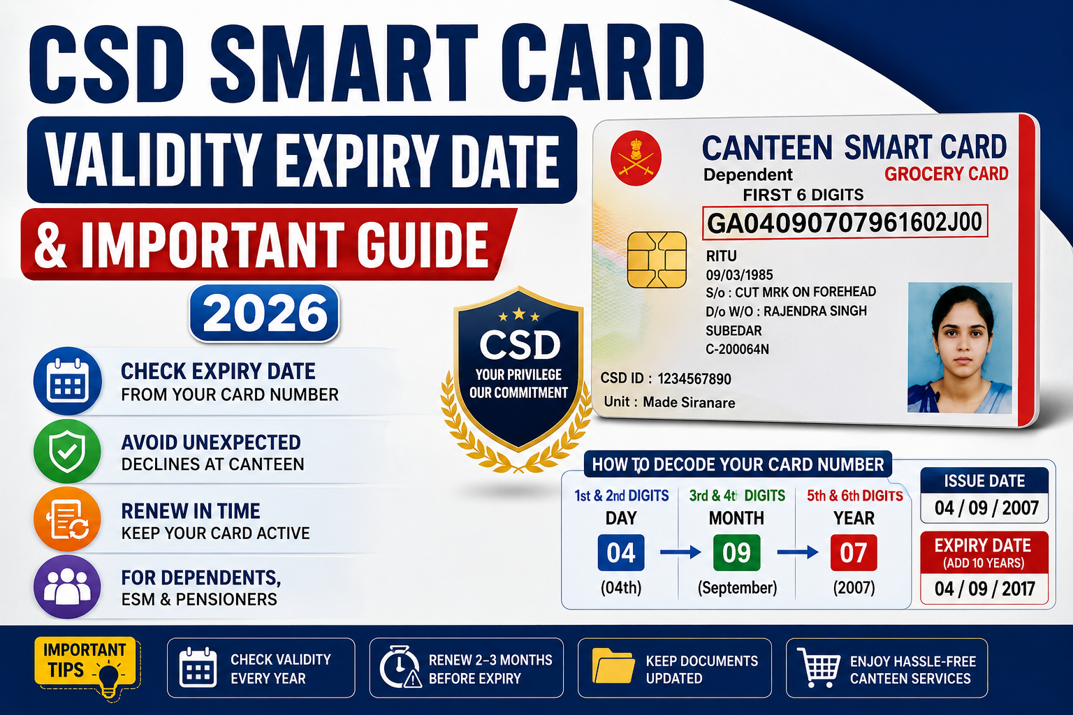 CSD Smart Card : Validity Expiry Date and Important Guide 2026
