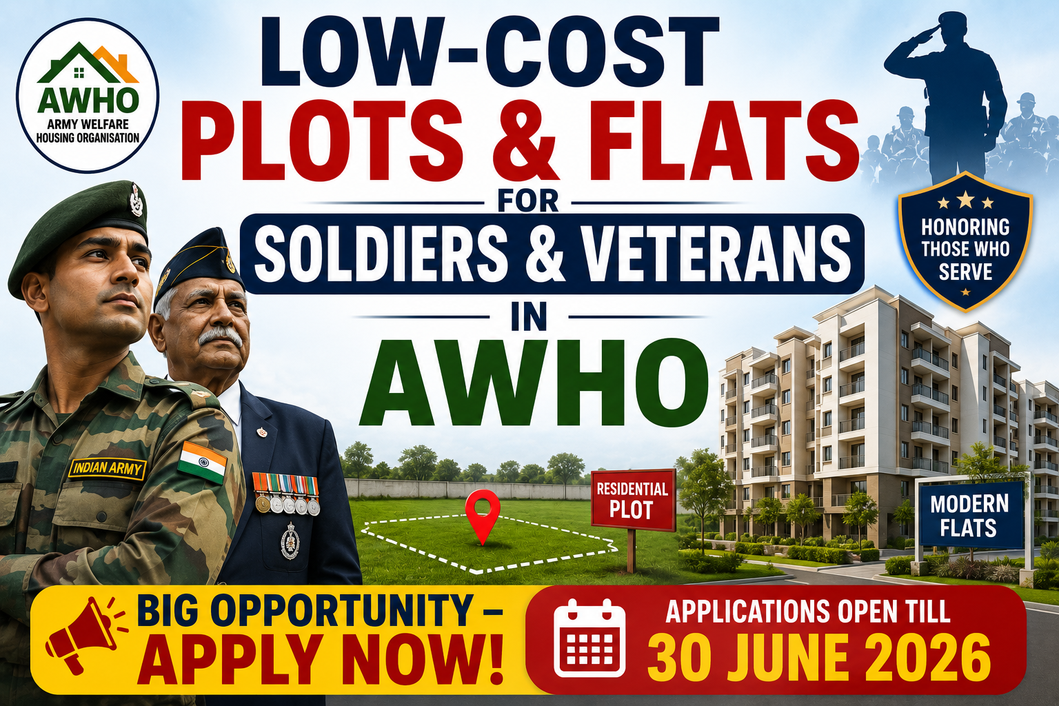 Low-Cost Plots & Flats for Soldiers and Veterans in AWHO – Applications Open Till 30 June 2026