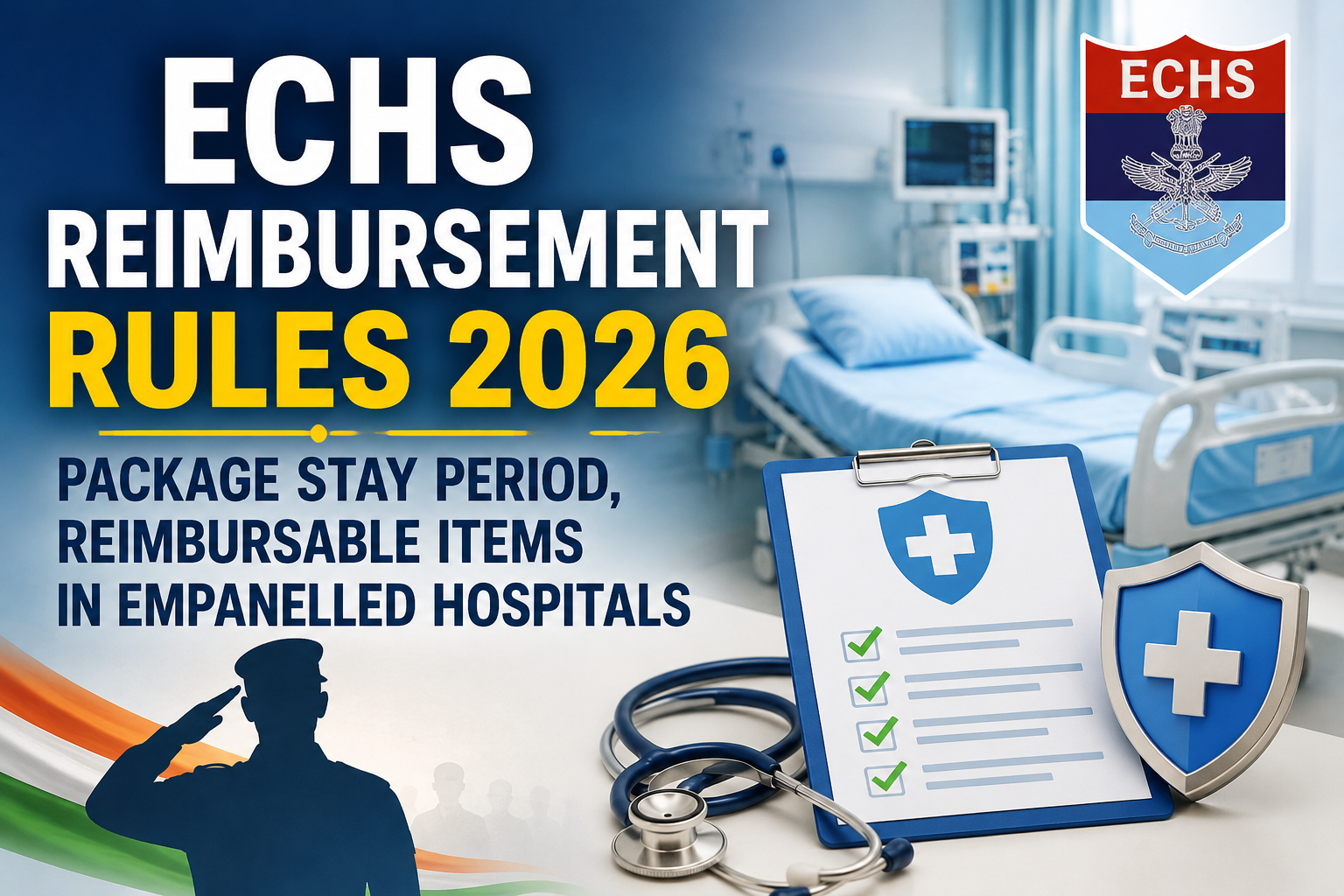 ECHS Reimbursement Rules 2026: Package Stay Period, Reimbursable Items in Empanelled Hospitals