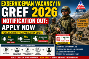 Exserviceman Vacancy in GREF 2026 Notification Out: Apply Now | Full Eligibility & Application Guide