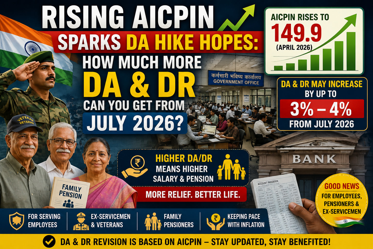 Rising AICPIN Sparks DA Hike Hopes: How Much More DA & DR Can You Get from July 2026?
