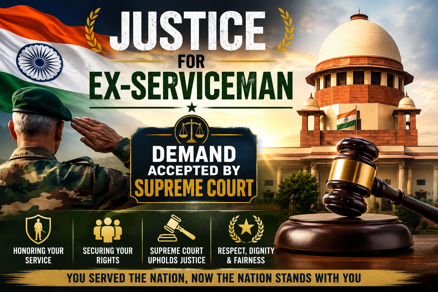 Justice for Ex-serviceman : Demand Accepted by Supreme Court
