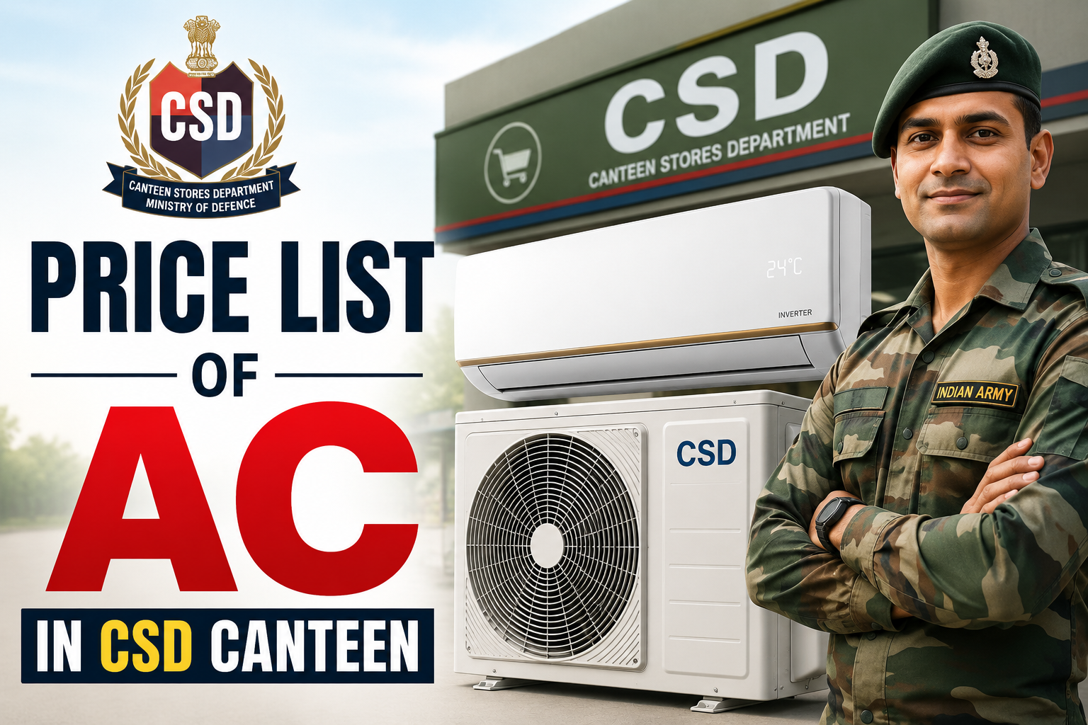 price list of ac in csd canteen