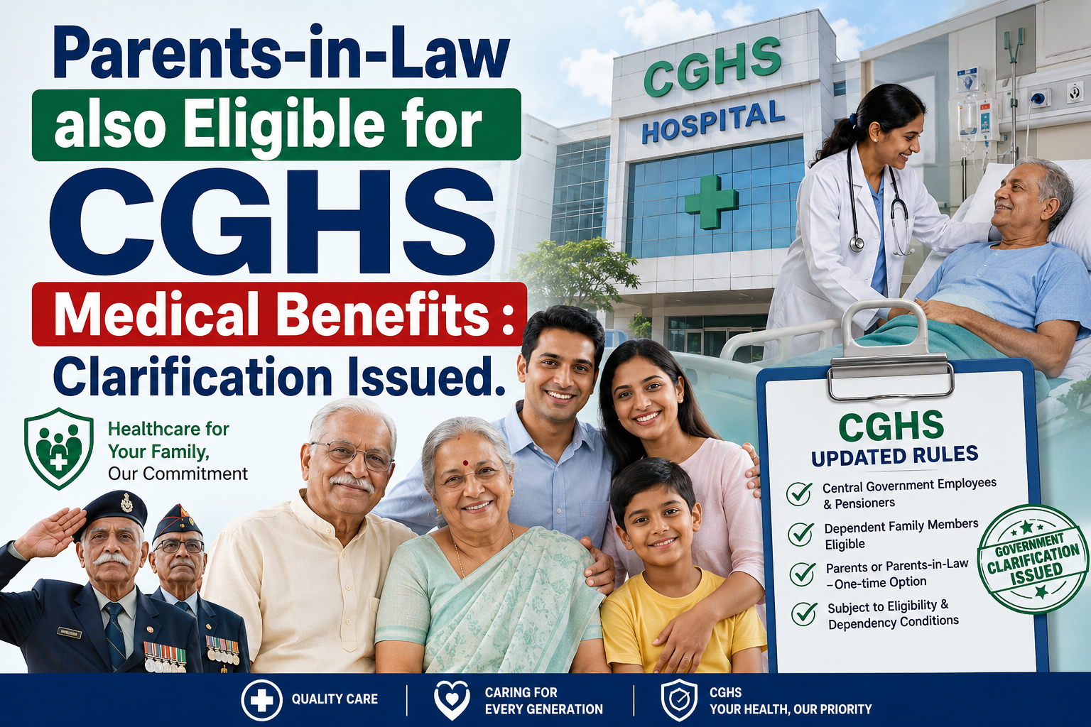 • CGHS dependent family members • CS(MA) Rules 1944 medical benefits • CGHS parents-in-law eligibility • Central Government employee medical facilities • CGHS latest clarification 2026 • Government employee health benefits