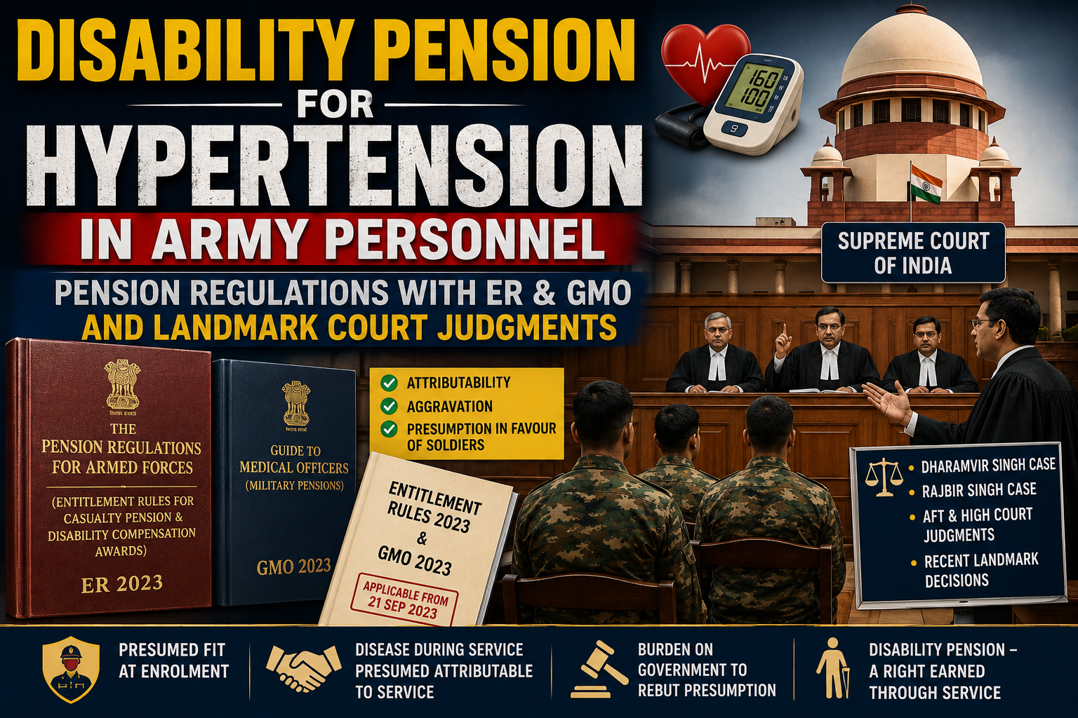 Disability Pension for Hypertension in Army Personnel