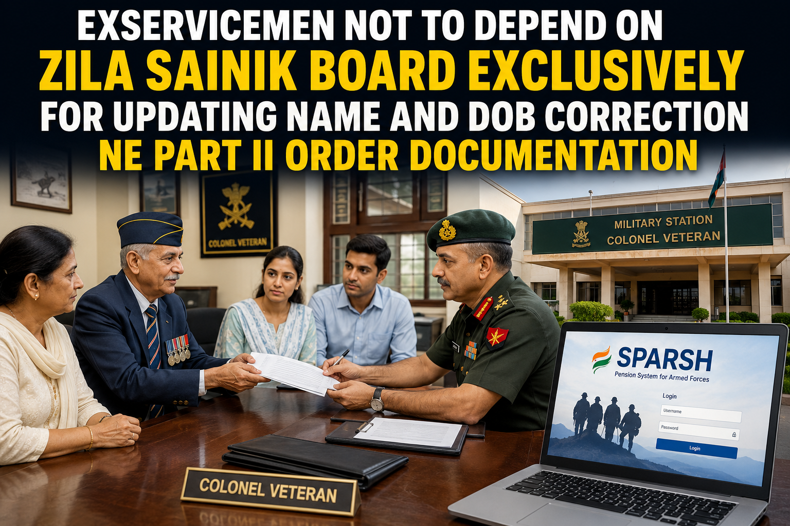 SPARSH record update, Ex-Servicemen documentation