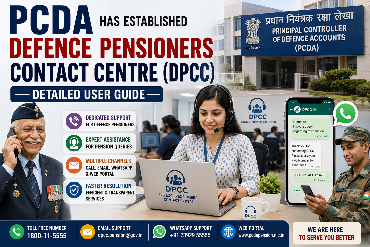 PCDA has Established Defence Pensioners Contact Centre (DPCC) : Detailed User Guide