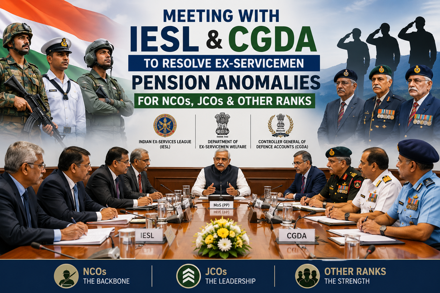 Meeting with IESL and CGDA to Resolve Ex-Servicemen Pension Anomalies for NCOs, JCOs & Other Ranks