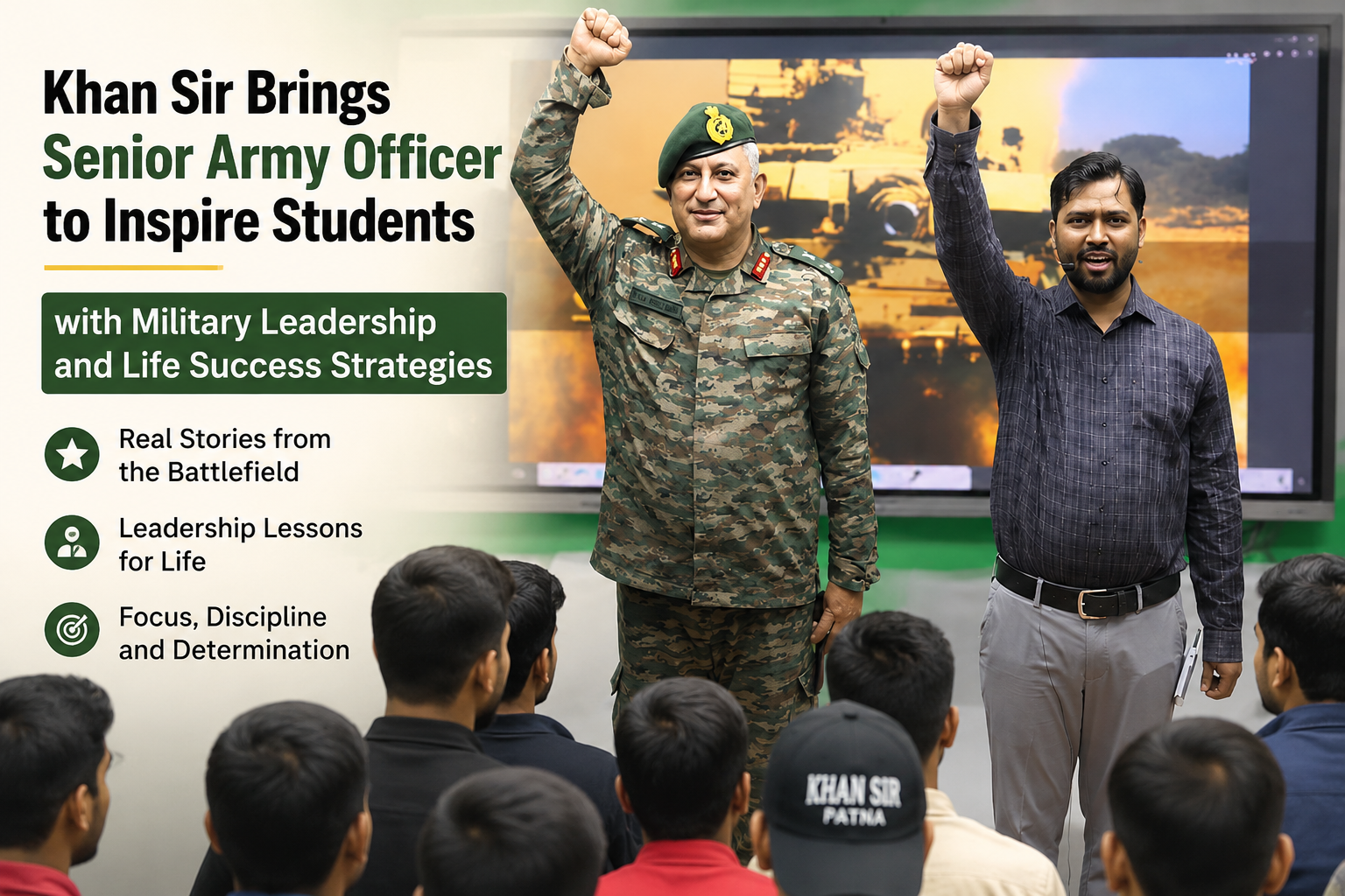 Khan Sir Brings Senior Army Officer to Inspire Students with Military Leadership and Life Success Strategies