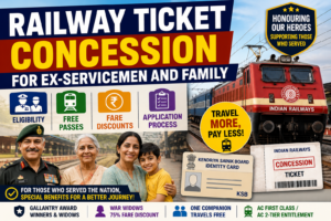 Railway Ticket Concession for Ex-Servicemen and Family : Eligibility, Free Passes, Fare Discounts and Application Process