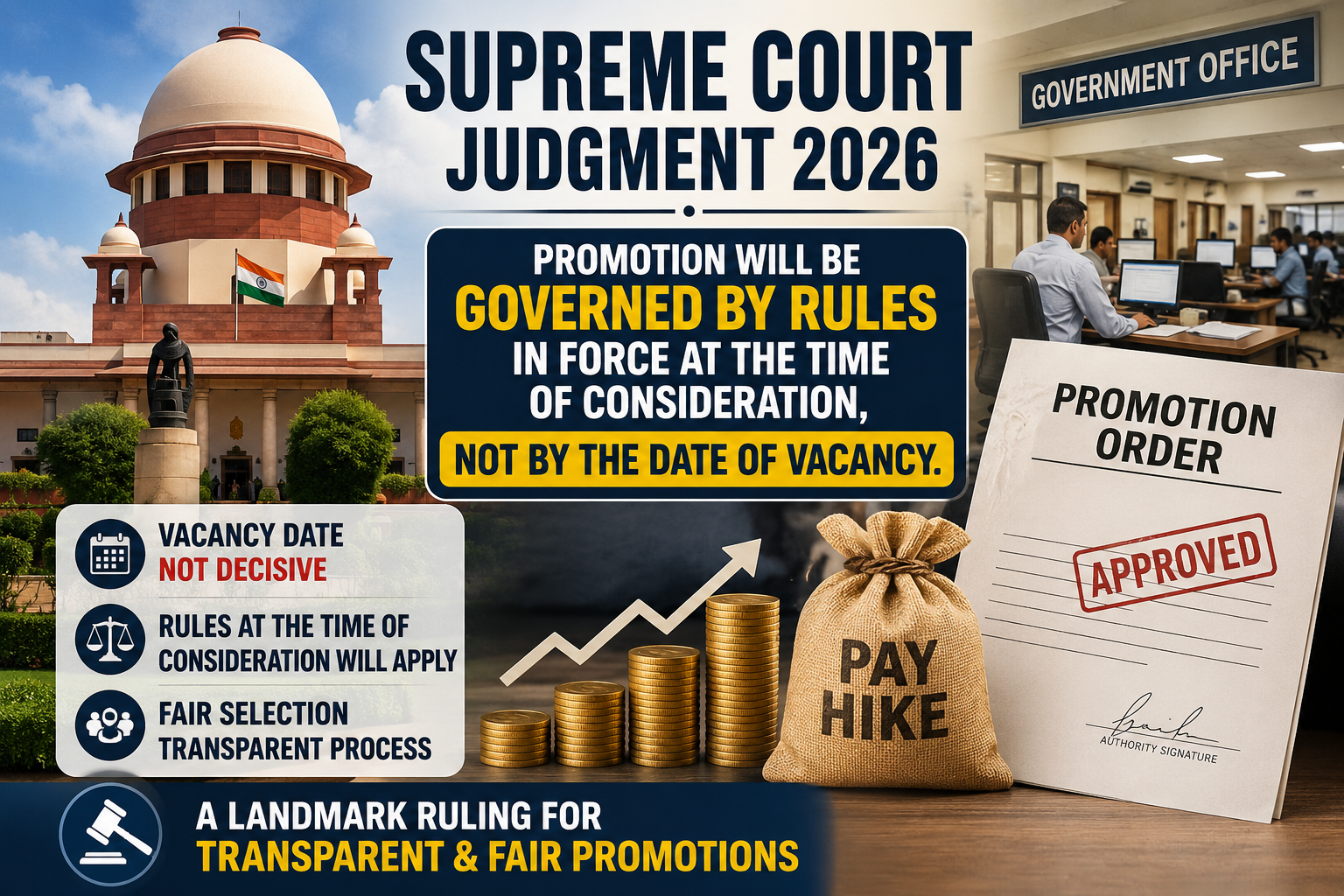 Supreme Court Judgment 2026: Promotion Will Be Governed by Rules in Force at the Time of Consideration, Not by the Date of Vacancy