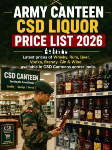 army canteen CSD Liquor Price List 2026