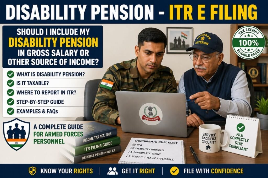 disability pension ITR