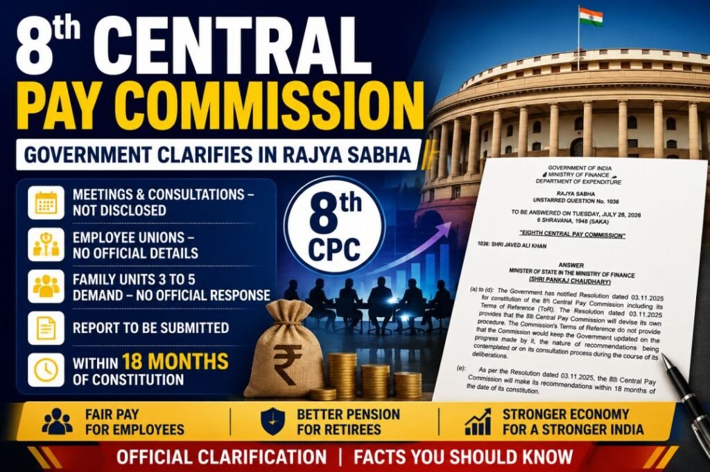 8th CPC Rajya sabha reply