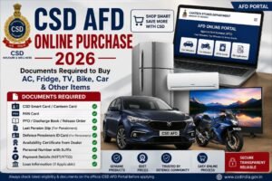 Documents required for CSD AFD online purchase