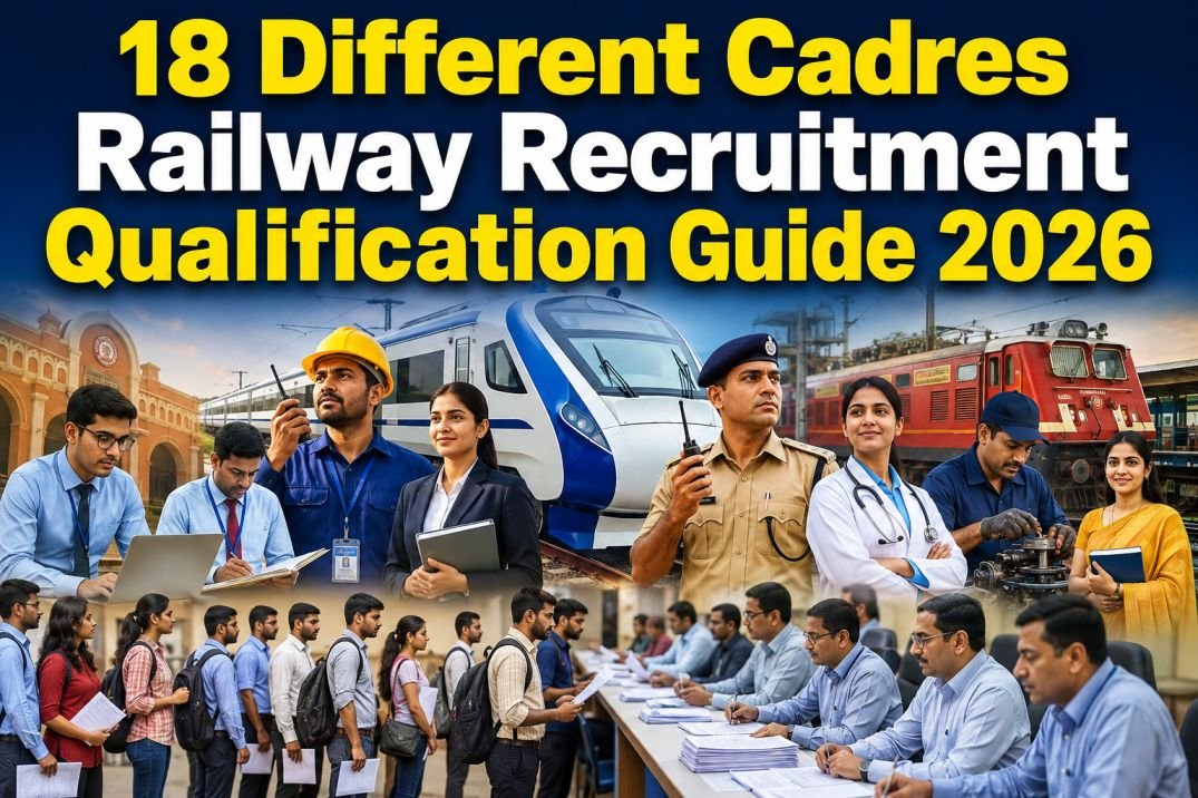18 Different Cadres Railway Recruitment Qualification Guide 2026: Eligibility for RRB NTPC, Group D, ALP, Technician, JE, SSE & Other Railway Jobs