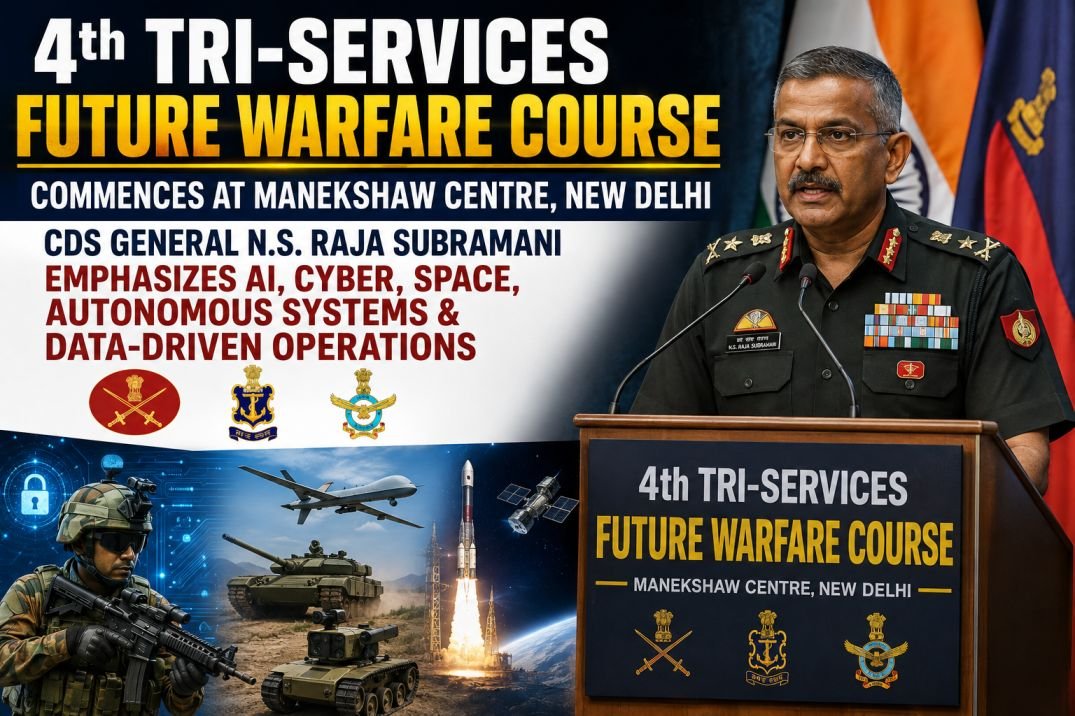 4th Tri-Services Future Warfare Course Begins in New Delhi: CDS General N.S. Raja Subramani Calls for AI-Driven Joint Military Preparedness