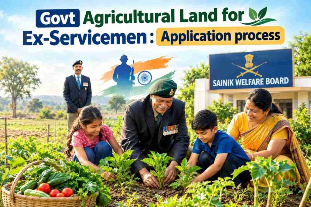 Govt agriculture land for exservicemen