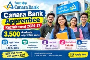 canara bank apprentice recruitment