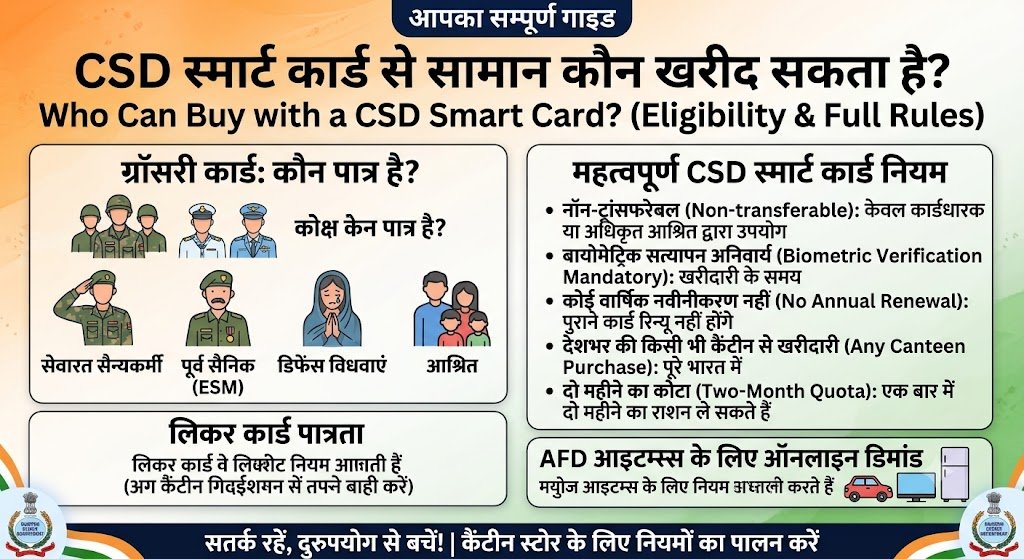 CSD Smart Card से सामान कौन खरीद सकता है? CSD Smart Card Rules पूरी जानकारी